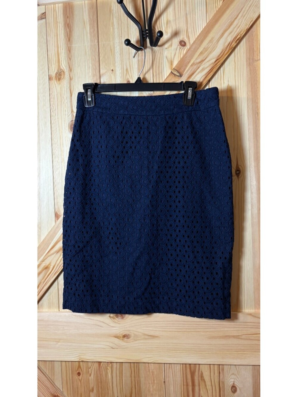 Talbots Navy Blue Lace Pencil Skirt Size 6